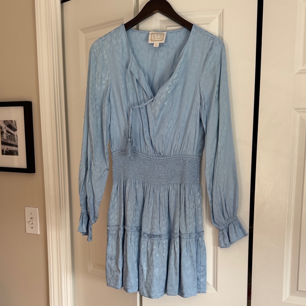 Sail to Sable Pale Blue Textured Dress